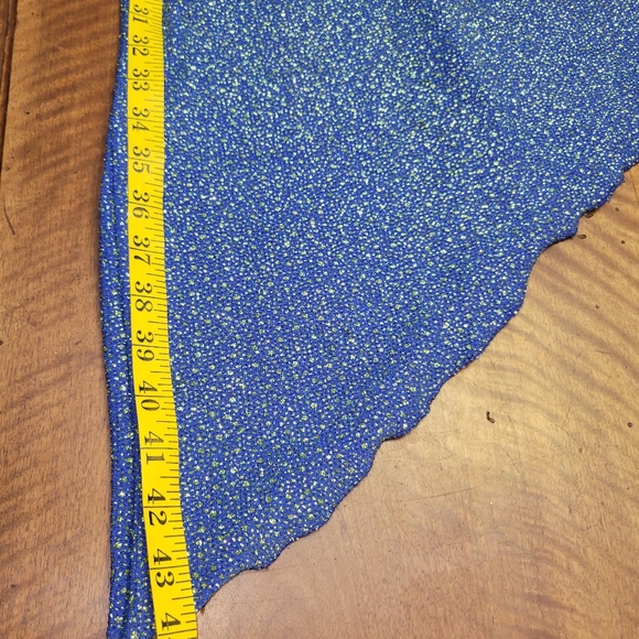 1980s Be Smart Glitter Ombre Bodycon Dress 7/8 Blue Glitter Made in USA - Picture 12 of 15